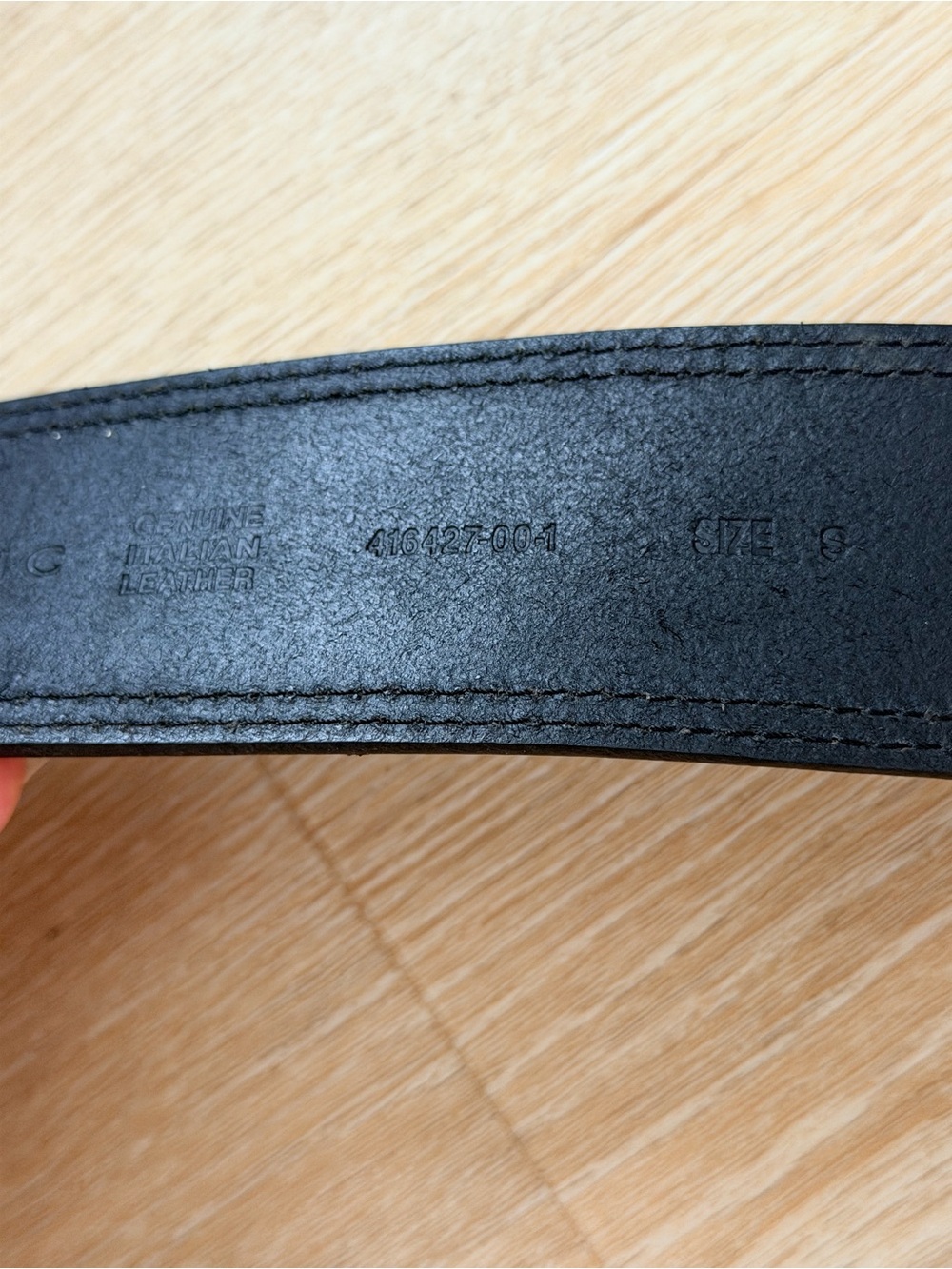 Vintage Y2K Banana Republic Italy Leather Belt Statement Large Buckle Stitch - Picture 6 of 10